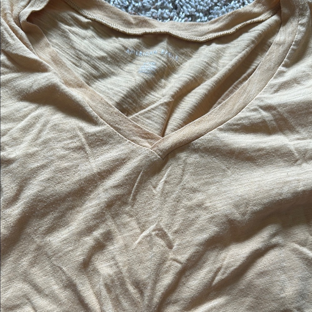 American Eagle Yellow V-Neck Top